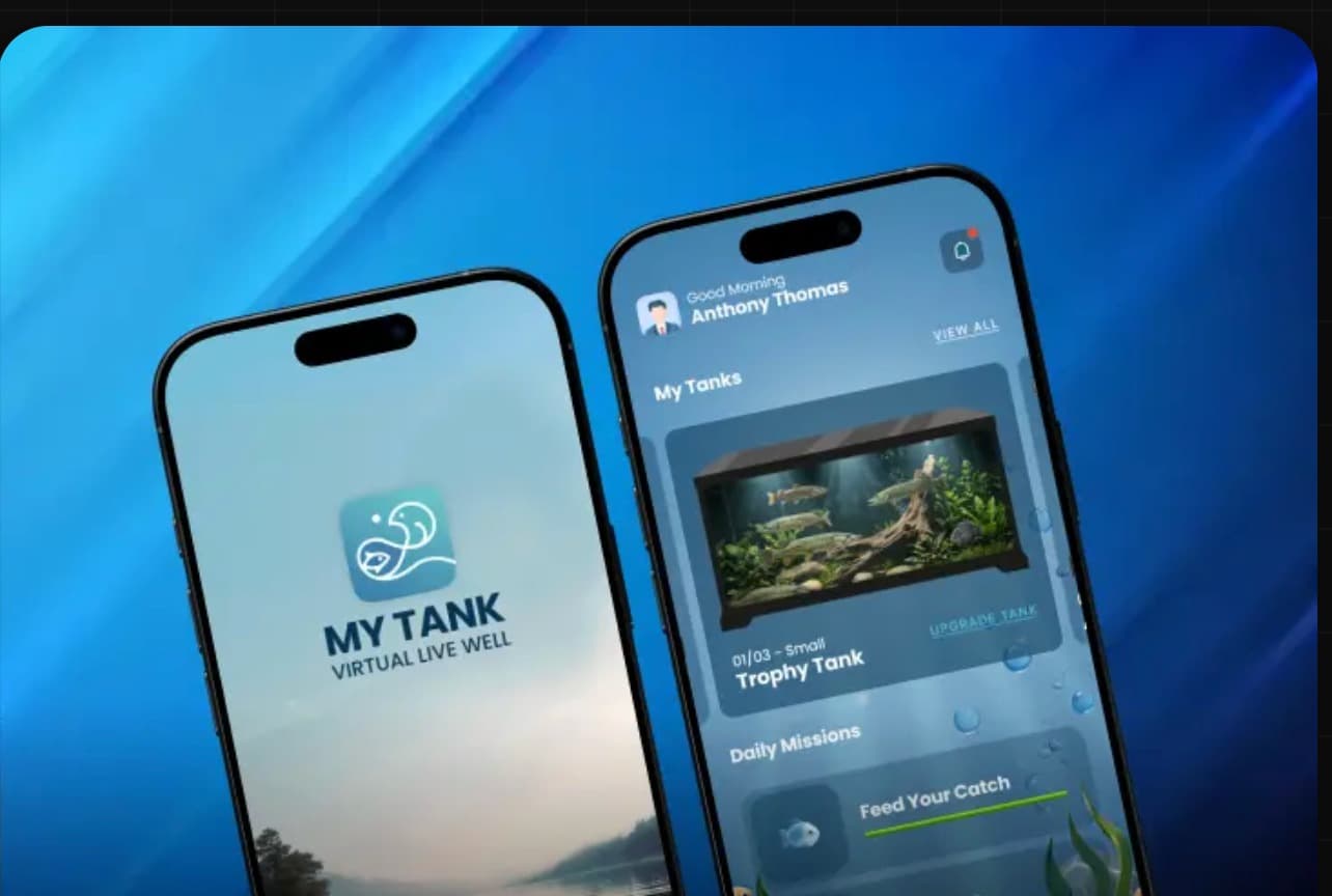 My Tank Virtual Live Well app screens